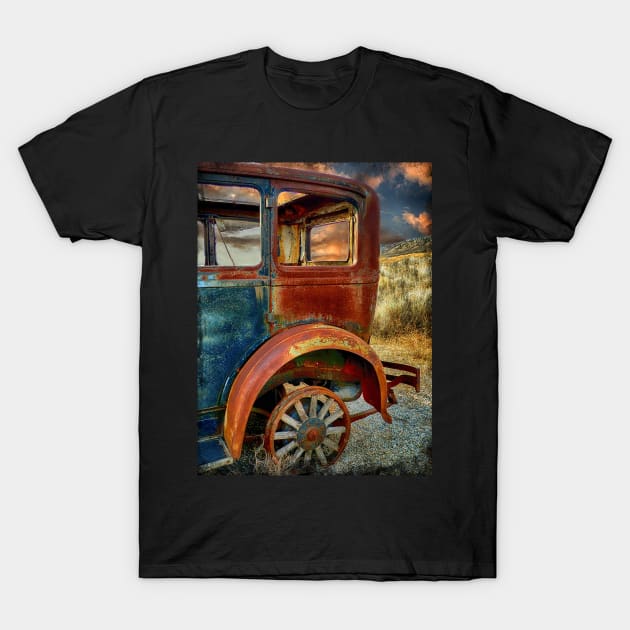 Classic Vehicle Near Green Grass Field T-Shirt by tedsox